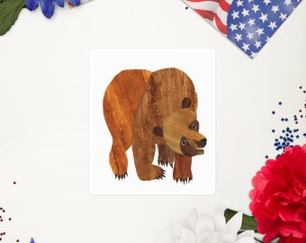 The Big Brown Bear Sticker, stickers, brown bear Sticker
