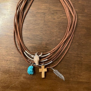 Southwestern Boho Layered Charm Necklace