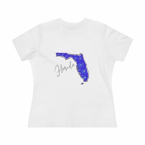 Florida Floral T-Shirt | Women's Premium Tee | Florida Gift for Her