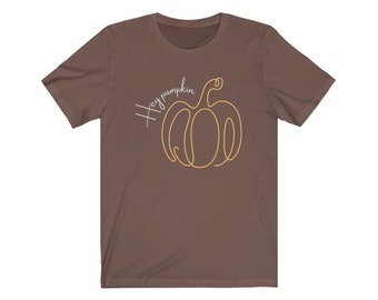 Hey camisa da abóbora | camisa do outono | camisa de outono | | Camisa do Dia das Bruxas | Camisa de Ação de Graças Camiseta unissex de manga curta
