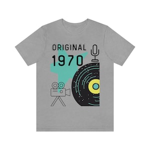 Original 1970 Tee | Vintage | Record | Microphone | Camcorder | Star | Throwback Unisex Jersey Short Sleeve Tee
