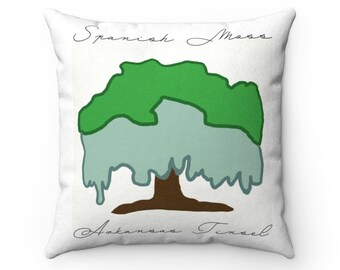Spaans Mos: Arkansas Tinsel Faux Suede vierkante kussensloop