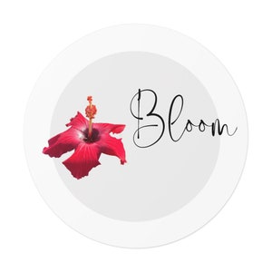 Autocollants ronds en vinyle fleur d’hibiscus