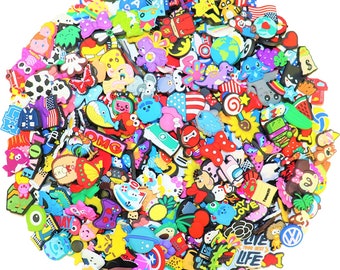 10pc - 1000pcs Random Charms for shoes with holes works with wristbands decorations and party gifts, shoe clip party favors