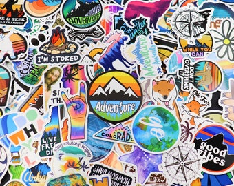 10-200pcs outdoor stickers, nature camping themed Vinyl sticker for Laptop water bottles,Skateboard Luggage,Bumper