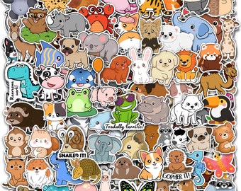 10-300pcs cartoon stickers,  laptop sticker for waterbottle, computer, macbook, animal decal. Vinyl waterproof