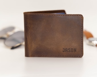 Engraved Leather Wallet For Anniversary Gift