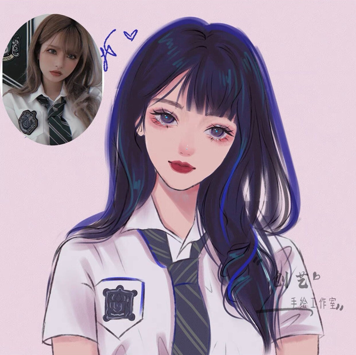 Custom Digital Portrait Drawing Korean/watercolor Art Style - Etsy Custom Digital Portrait Drawing Korean/watercolor Art Style - Etsy