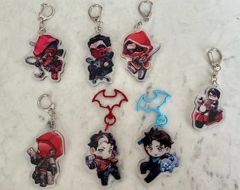 Red Hood and Nightwing acrylic charm/sticker
