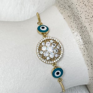 Beautiful Gold Colored Evil Eye Bracelet