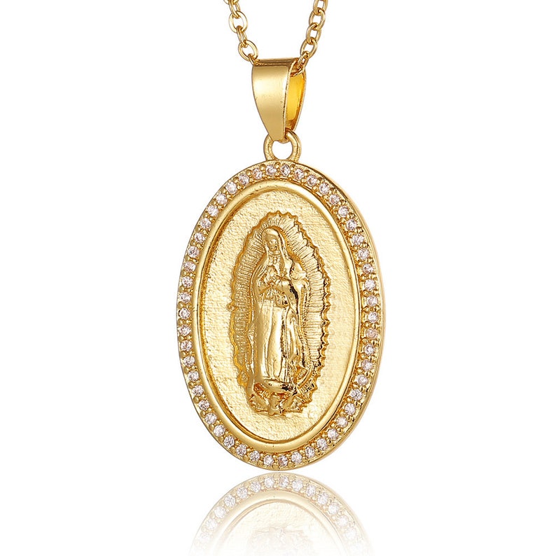 Our Lady of Guadalupe Religious Pendant Necklace - Etsy