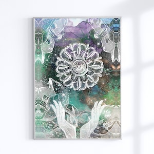Tarot DIGITAL Printable Art, ACE of PENTACLES, Tarot Card Print, Ace of Coins Illustration, Art Print, Lost Lands Spirits Tarot, Witchy Art