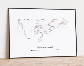 Kleinwalsertal Oberstdorf Skigebiet Poster | Ski Pistenplan | 2 Versionen | A2/A3 | DE/EN | Geschenk für Skifahrer | Digitaler Download