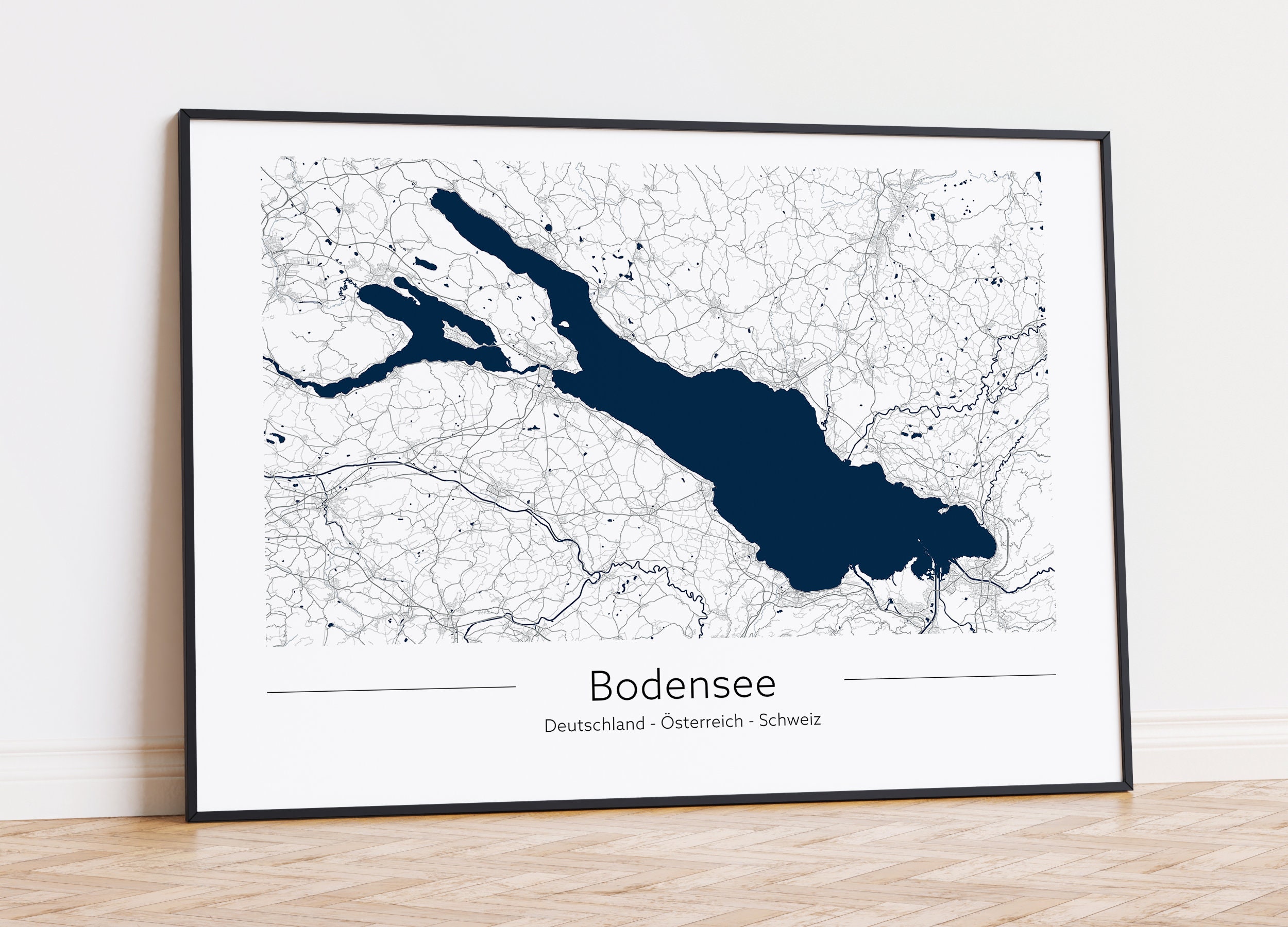 Lake Constance Map Printable Poster Minimalist Map A2 Digital Download