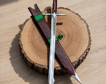 Handcrafted Falchion Sword, Medieval Collector Sword with Rosewood Handle, Leather Grip & Decorative Scabbard