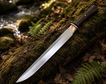 Handmade Machete Knife, High Carbon Steel Survival Blade for Camping, Hunting & Bushcraft