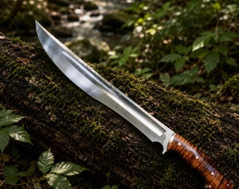 Hand Forged 5160 Steel Machete – Rosewood Handle With Leather Sheath