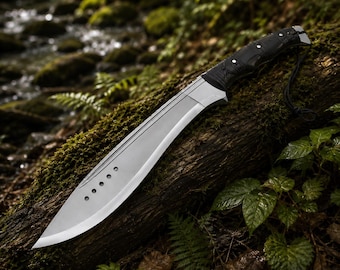 Hand Forged High Carbon Steel Machete, Full Tang Outdoor Camping Tool with Ergonomic Handle
