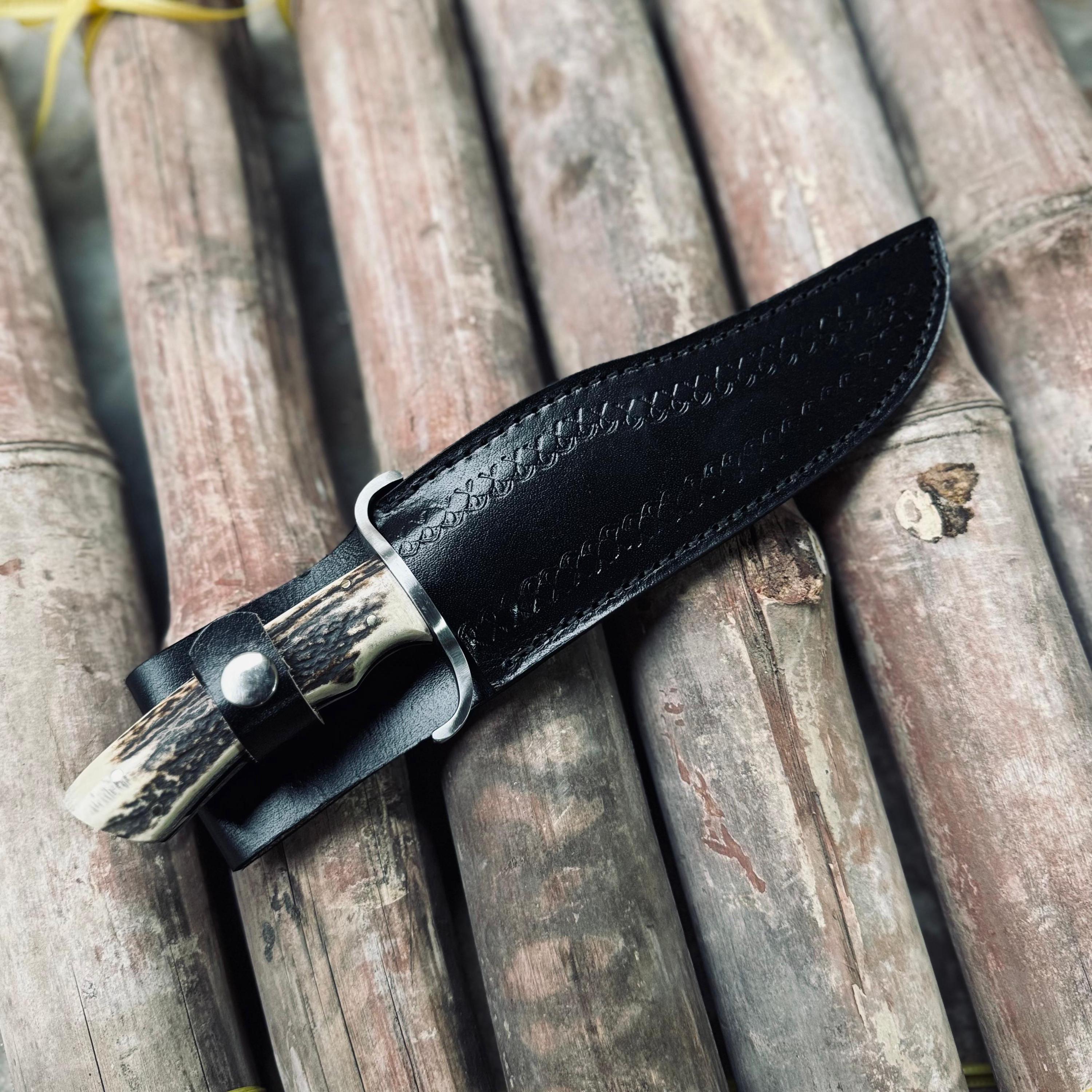 手鍛造1095鋼ボウイナイフ｜レザーシース付きハンティング＆キャンプ