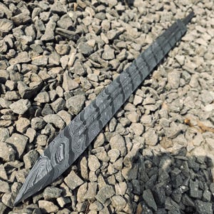 Damascus Blank Blade Double Fuller Blade , Damascus Sword Blade , DIY , Hand Made Damascus Sword Blade , Sword Blade , Blank Sword Blade