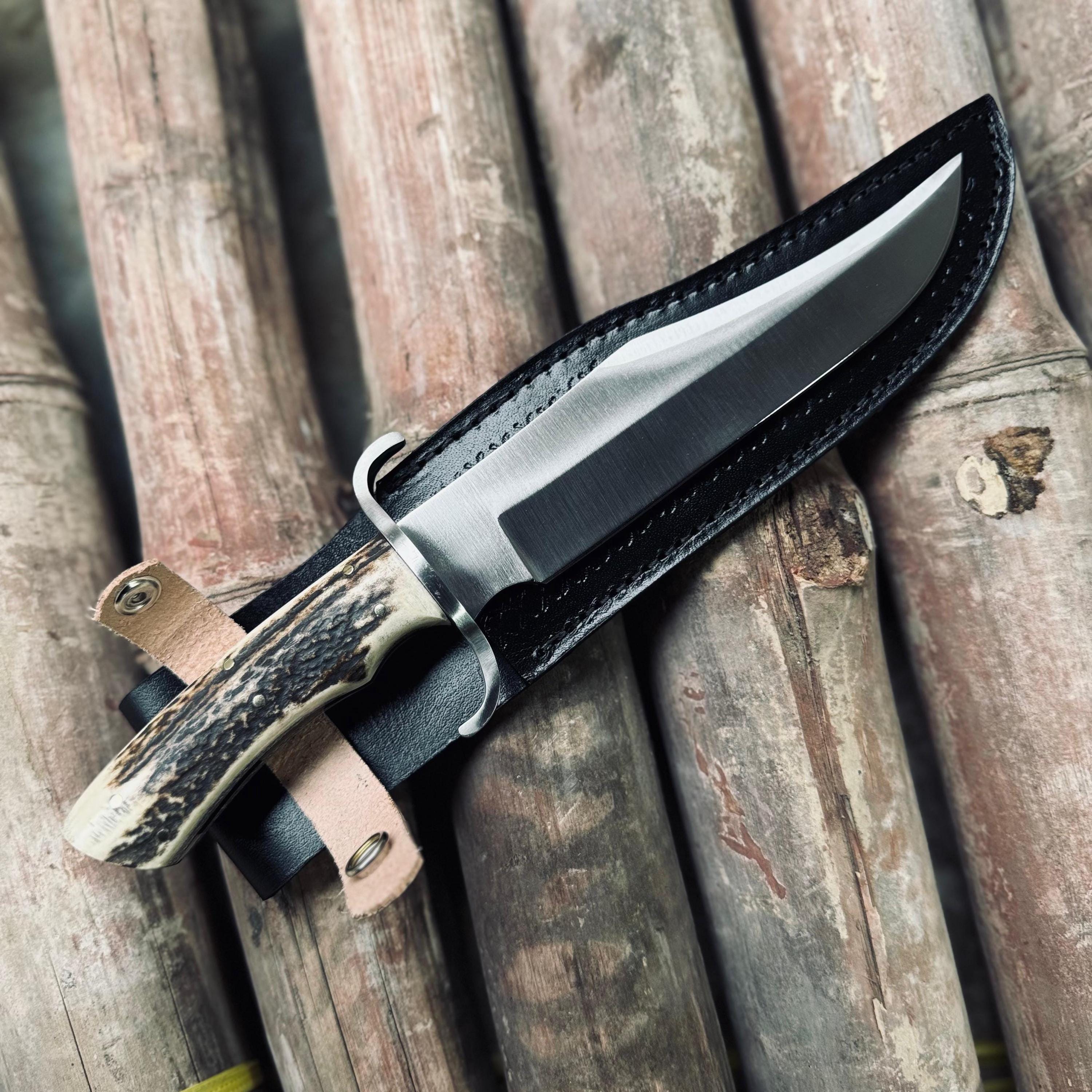 手鍛造1095鋼ボウイナイフ｜レザーシース付きハンティング＆キャンプ