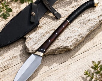 Hand Forged Viking Spear | High Carbon Steel Spear with Rosewood Handle | Handmade Medieval Collectible | Norse Decor Gift