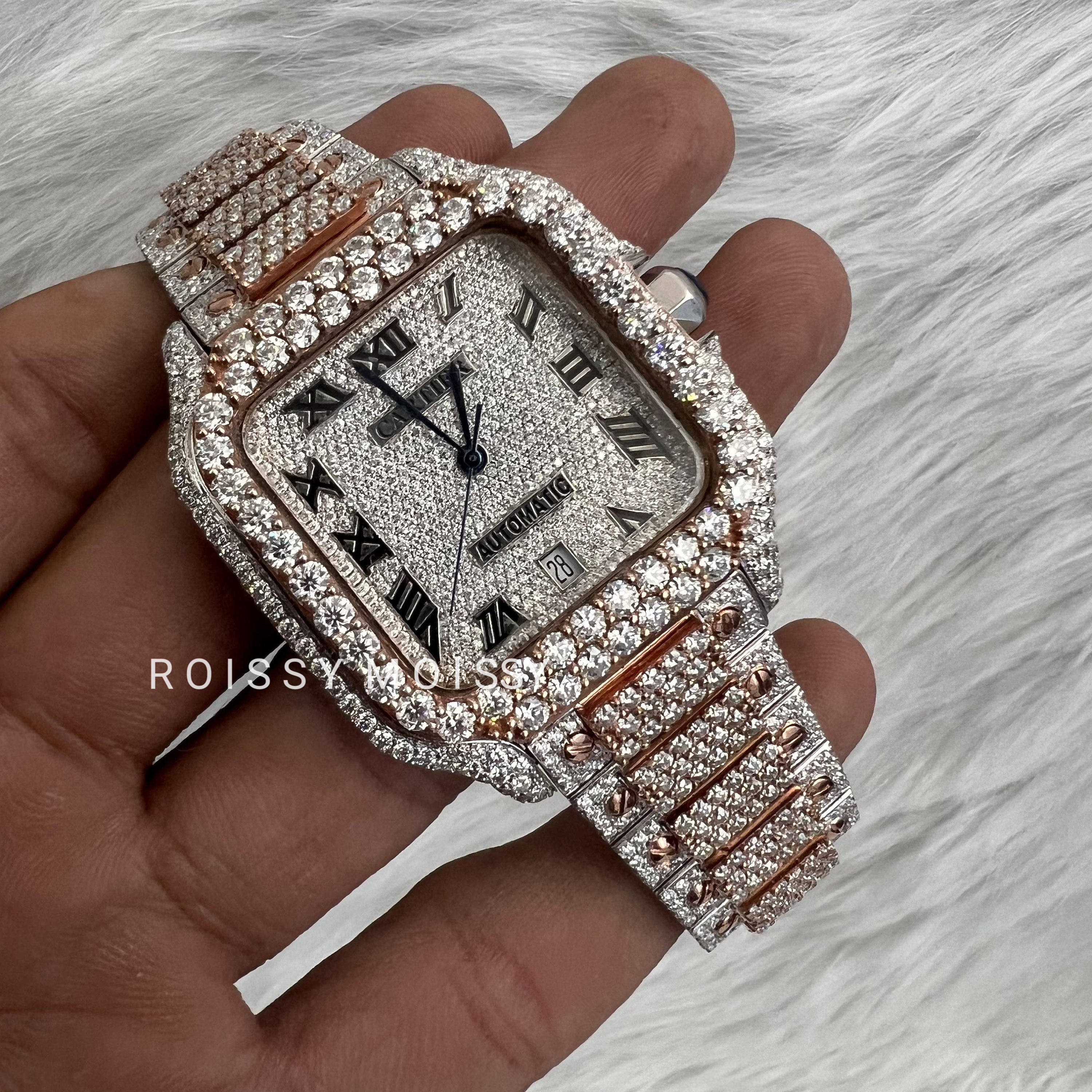 cartier diamond watch for mens