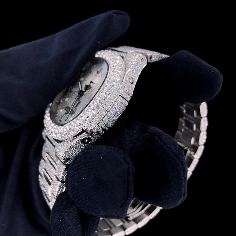 VVS1 Moissanite Fully Iced Out Watch Patek Philippe Hip Hop - Etsy