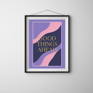 Purple & Pink Modern Wall Art | Gold Accent Abstract Print | Minimalist Digital Download for Home or Office