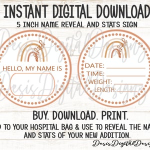Hallo mein Name ist digitaler Download. Hello my name is newborn Grußkarte. NeugeborenenStats Karte. Geburtsanzeige. Baby Namensankündigung.