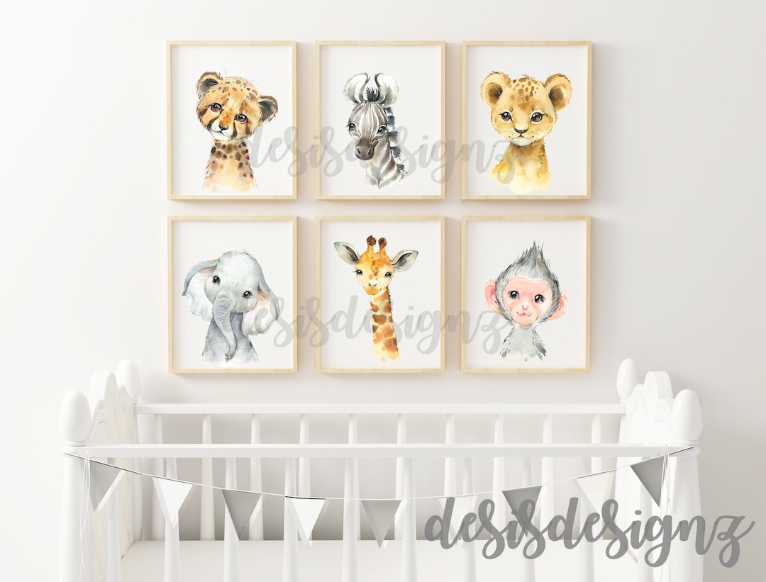 Jungle Nursery Prints Jungle Kid Decor Set of 6 Jungle Nursery Wall ...
