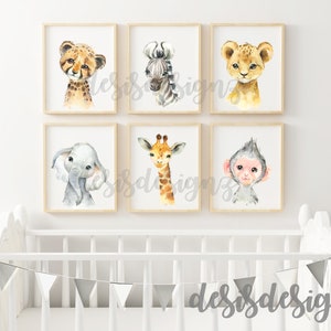 Zoo Nursery Prints Zoo Kid Decor Set of 6 Zoo Nursery Wall Decor Zoo Animals Nursery Printable Instant Digital Download JPG