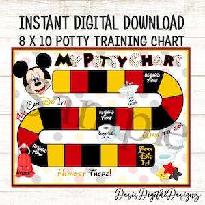 Mickey Mouse Potty Chart Mickey mouse Potty Training Chart Reward Chart Potty Training Printable Potty Training Tips Digital Download Chart.