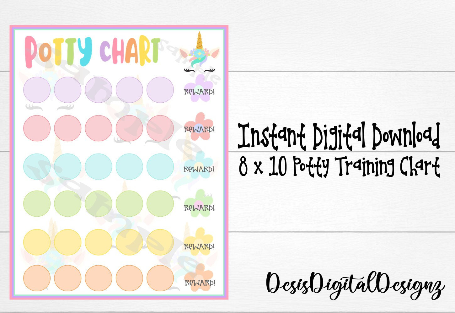 Unicorn Potty Chart. Unicorn Potty Training Chart Unicorn Reward Chart ...