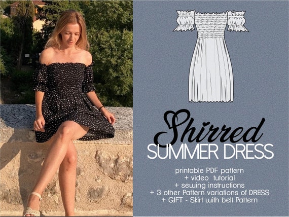summer shirred dress