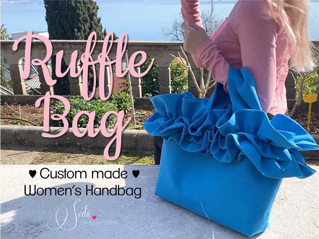 Ruffle Tote Bag | Bag | Custom Made | Laptop Bag | Women's Handbag ...