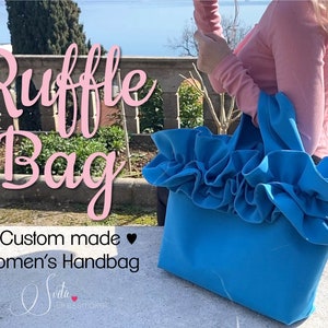 Ruffle Tote Bag | Bag | Custom Made | Laptop Bag | Women's Handbag ...