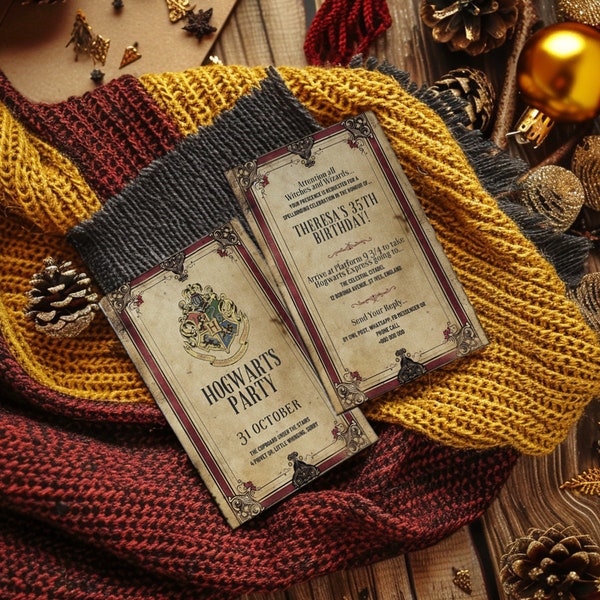 Harry Potter Birthday Invitation, Birthday Theme, Instant Invitation, Digital Download, Downloadable Invitation, Harry Potter Theme Invite