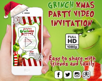 The Grinch Christmas Party - Video Invitation - The Grinch Invitation - Christmas in July