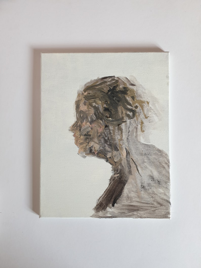 Tracing a Shadow Portrait, oil on canvas, portrait using experim Tracing a Shadow Portrait, oil on canvas, portrait using experim