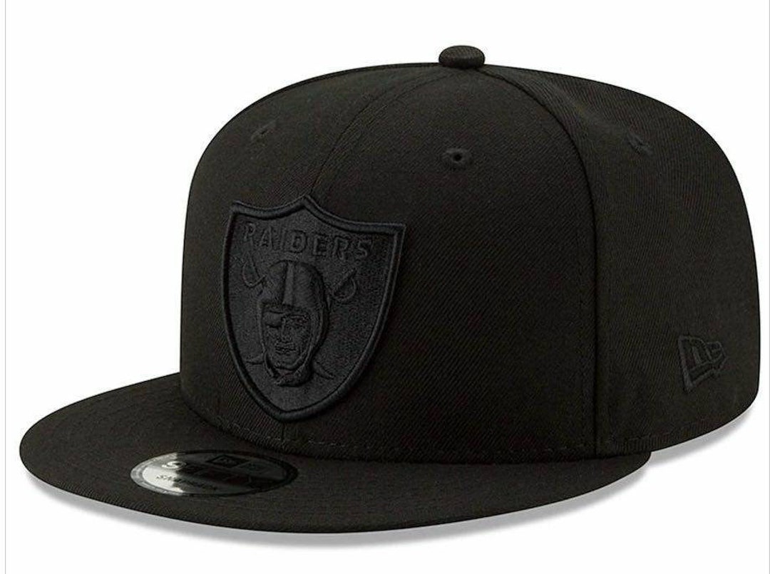 Los Vegas Raiders Snapback Cap Flat Brim Bill Hat Black Logo - Etsy