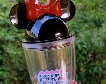 Minnie mouse  Double wall Tumbler Includes lid and straw.