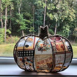 Fabric pumpkin wreath