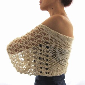 Light Beige COTTON SHRUG  ....Elegant Hand Knitted Summer Shrug
