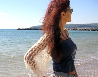Ivory Summer Cotton Women Lace Shrug