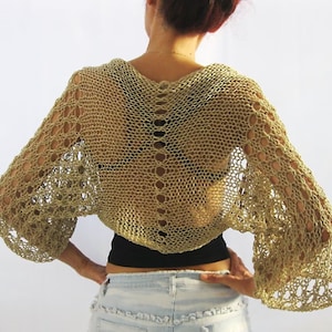 Beige Summer Cotton Lace Shrug