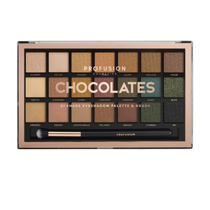 Profusion Cosmetics 21 Shade Eyeshadow Palette Collection & Brush, Chocolates