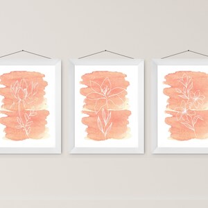 Set of 3 | Botanical Watercolor Prints | 3 Sizes Included | Digital Download | Instant Prints | DIY Home Decor & Wall Art |