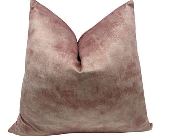 Mauve Pink Velvet Throw Pillow | Silver Speck Decorative Cushion