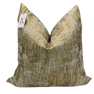 Frosted Gold Throw Pillow Cover | Abstract Metallic Accent Pillow